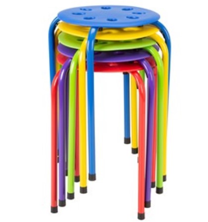 Assorted Color Plastic Stack Stool