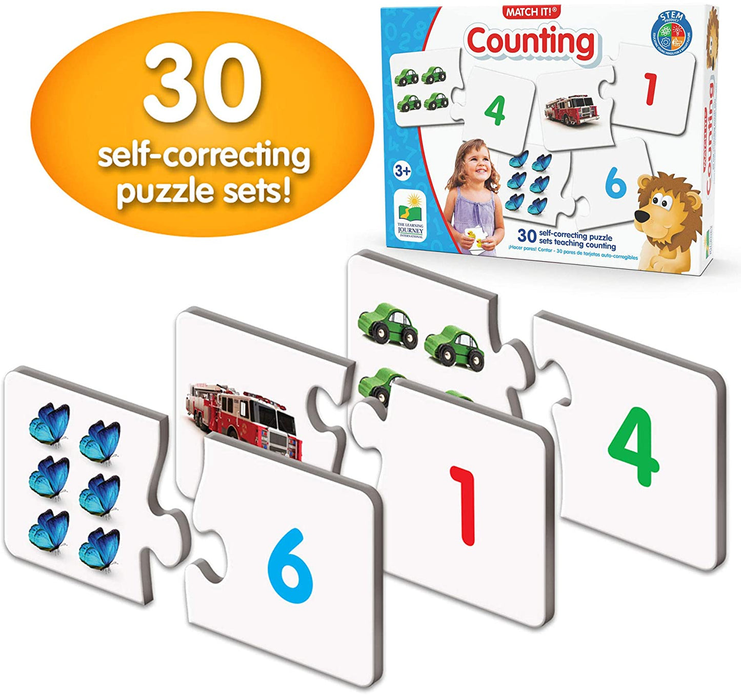The Learning Journey: Match It! – Counting – 30 Piece Self-Correcting Number & Learn to Count Puzzle – Preschool Learning Toys – Award Winning Toys