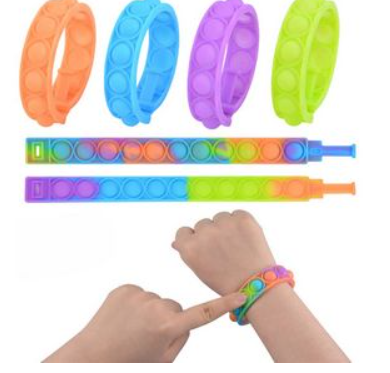 Multicolor Push Pop Bubble Wristband Fidget Toy