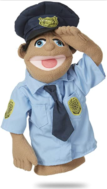 Melissa & Doug Police Officer Puppet (Cyrus ‘Cy’ Wren) with Detachable Wooden Rod